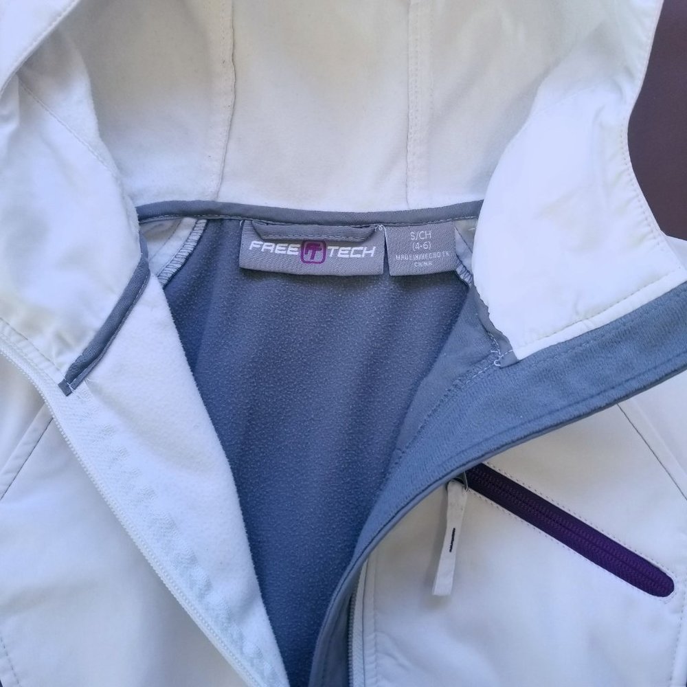 Free Tech Waterproof jacket hoodie white / gray size S - Picture 4 of 6
